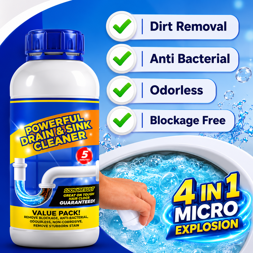(DH) Sanitizo Powerful Drain & Sink Cleaner Powder 100 gm Each(Pack of 4)
